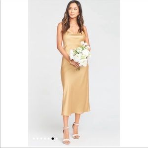 Show Me Your Mumu Verona Cowl Neck Satin Slip Midi Dress